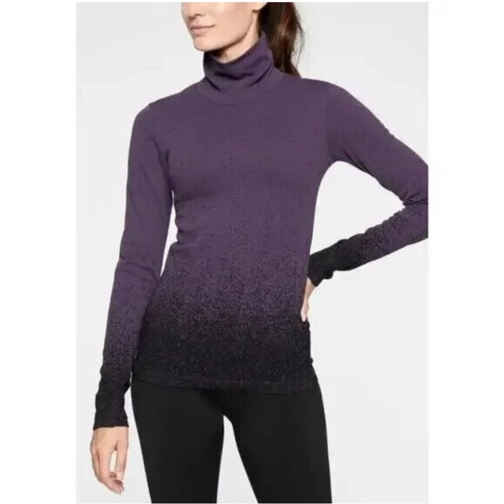 Athleta Flurry Base Layer Ombre Turtleneck Size Small Purple Winter Training